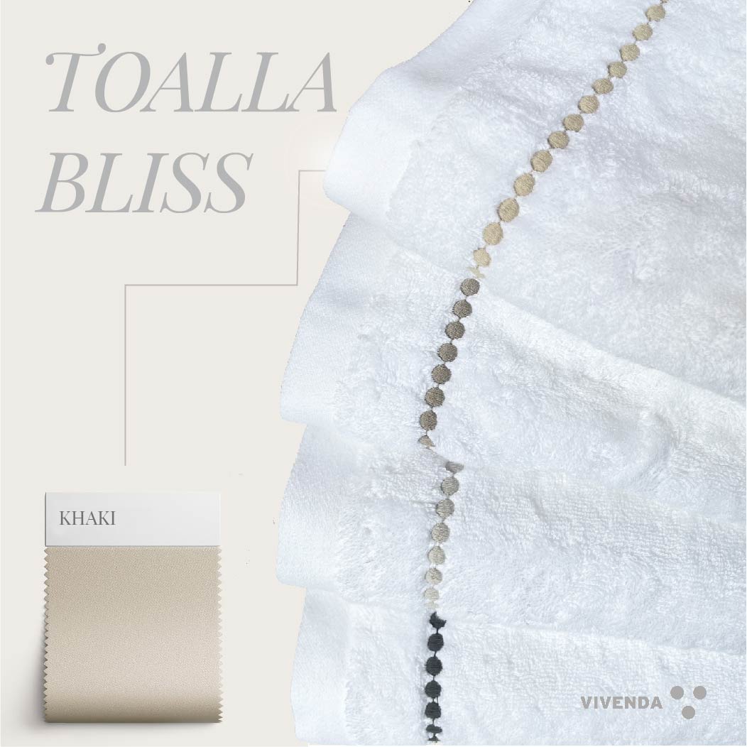 Toalla Bliss Algodón Puntos Bordada