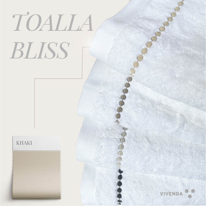 Toalla Bliss Algodón Puntos Bordada