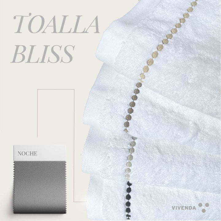 Toalla Bliss Algodón Puntos Bordada
