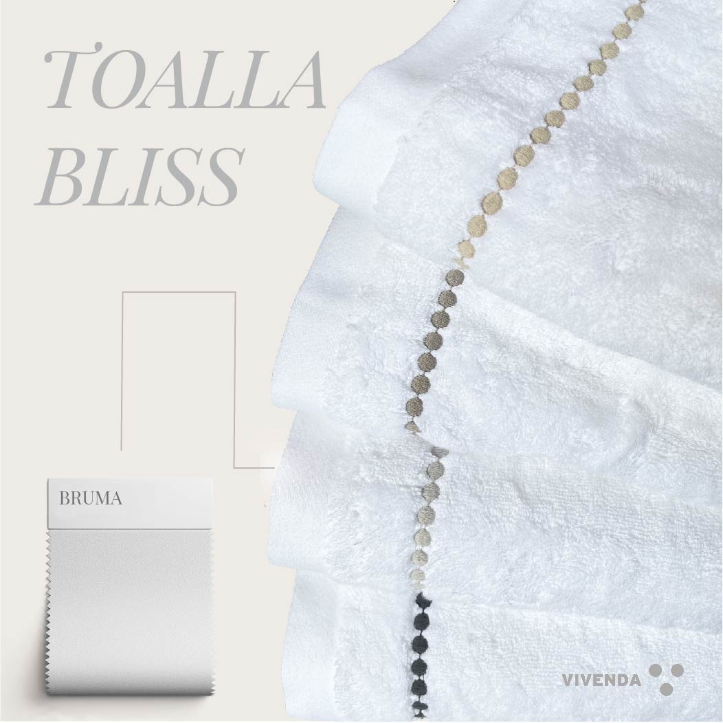 Toalla Bliss Algodón Puntos Bordada