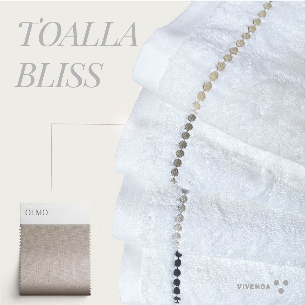 Toalla Bliss Algodón Puntos Bordada