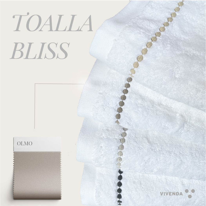 Toalla Bliss Algodón Puntos Bordada