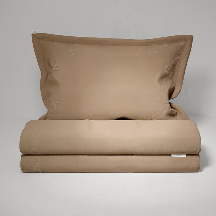 Set de Cama Flora Natural Algodón Percal