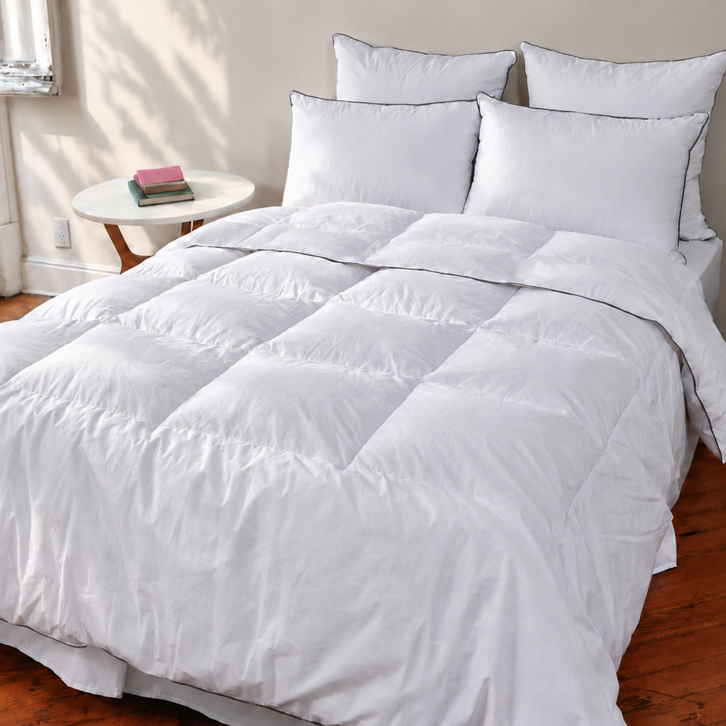 set de edredon y almohadas para dormir comodamente en pareja