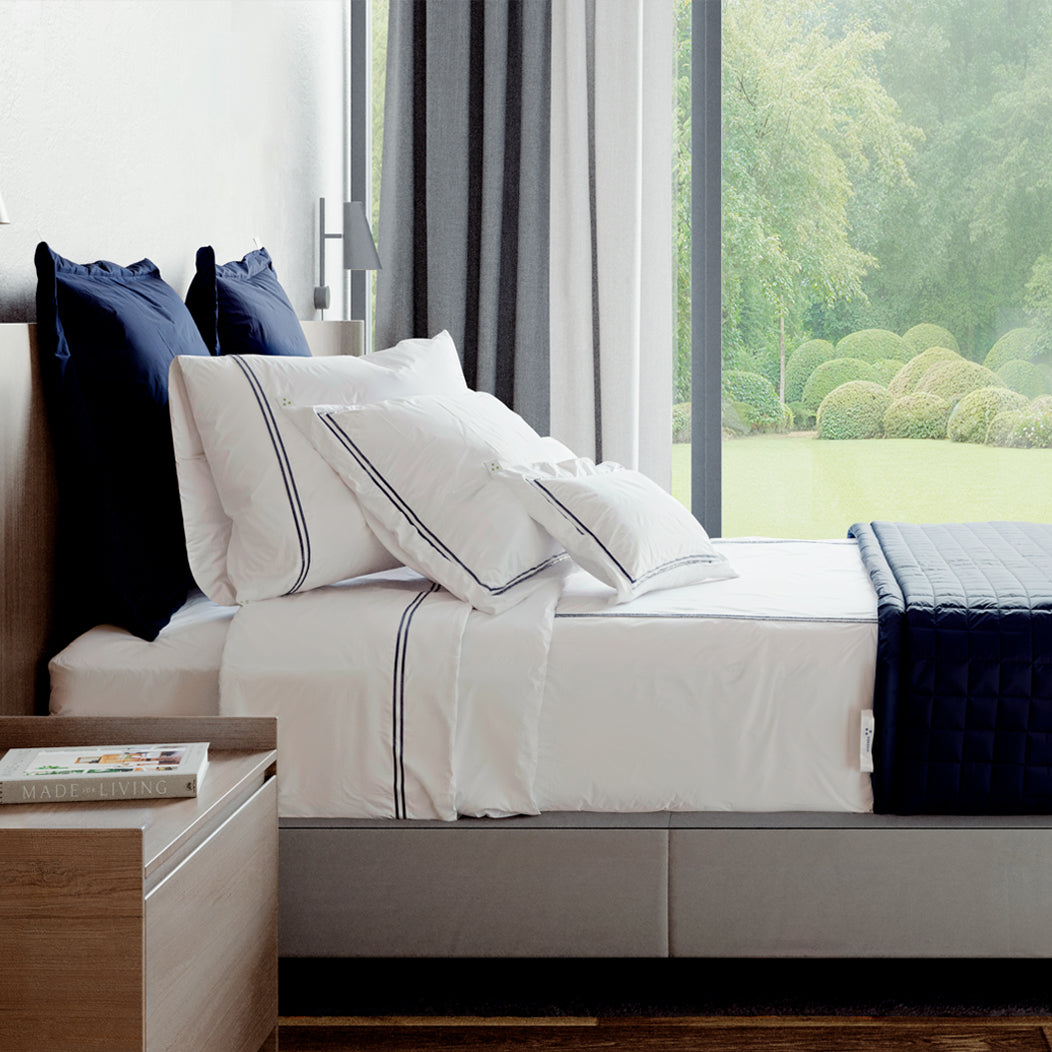 Juego de Sábanas Percal con Festones Bordados