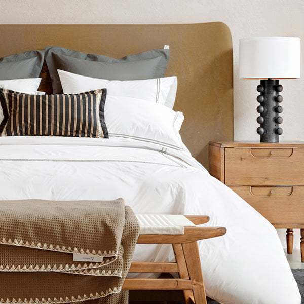 Percale Sheet Set with Embroidered Scalloped Edges