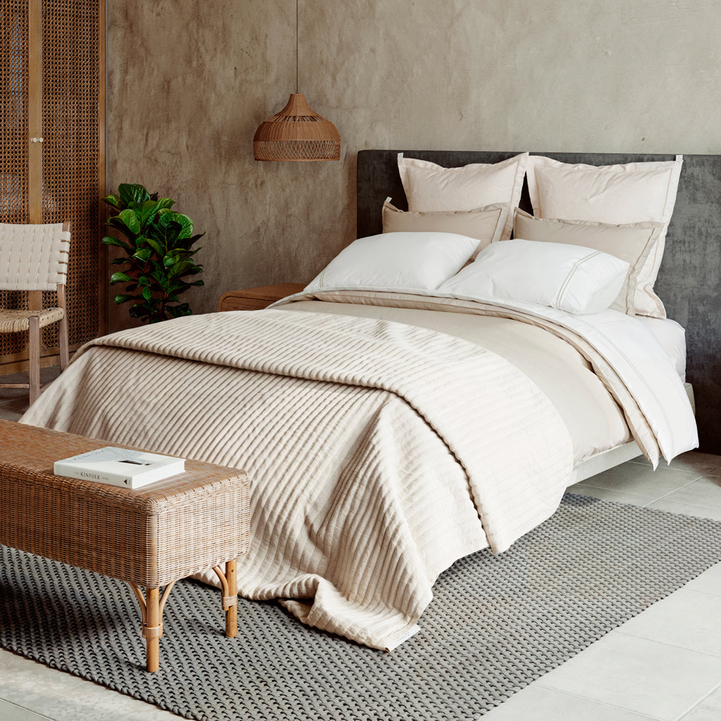 Juego de Sábanas Percal con Festones Bordados