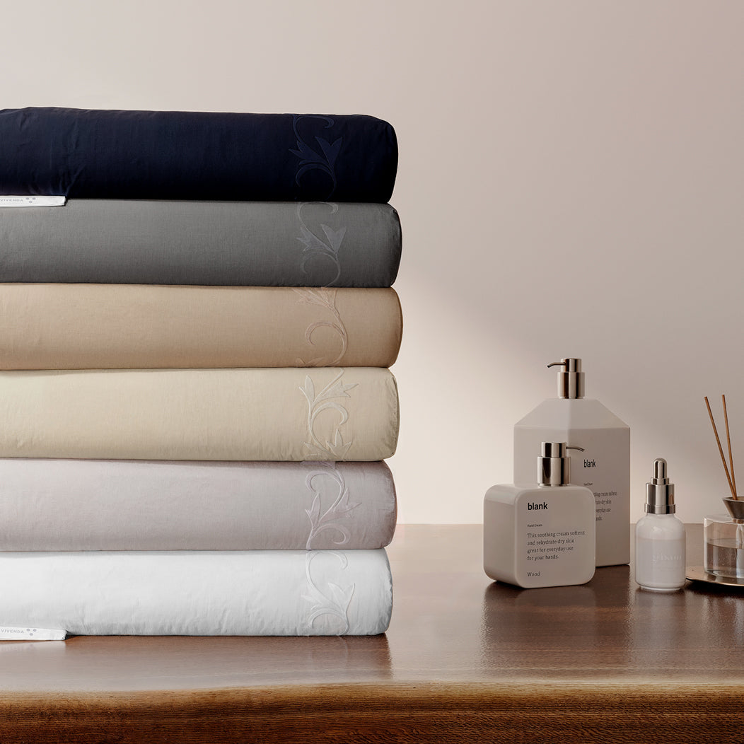 Set de Cama Flora Natural Algodón Percal