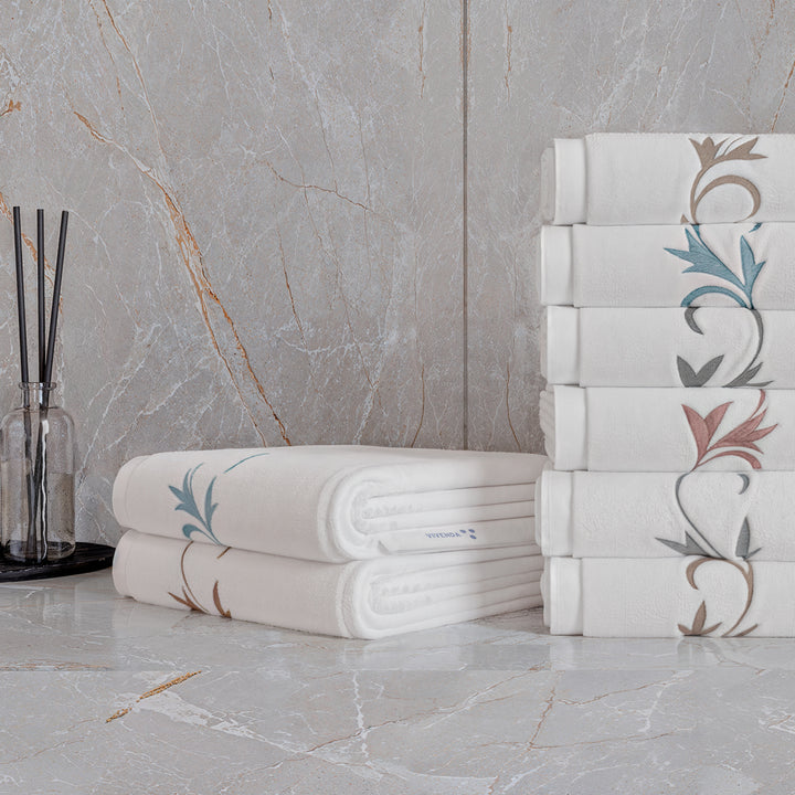 Toallas Bliss Flora Algodón Bordada