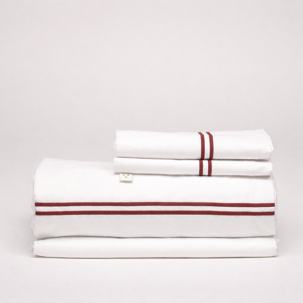 Juego de Sábanas Percal con Festones Bordados