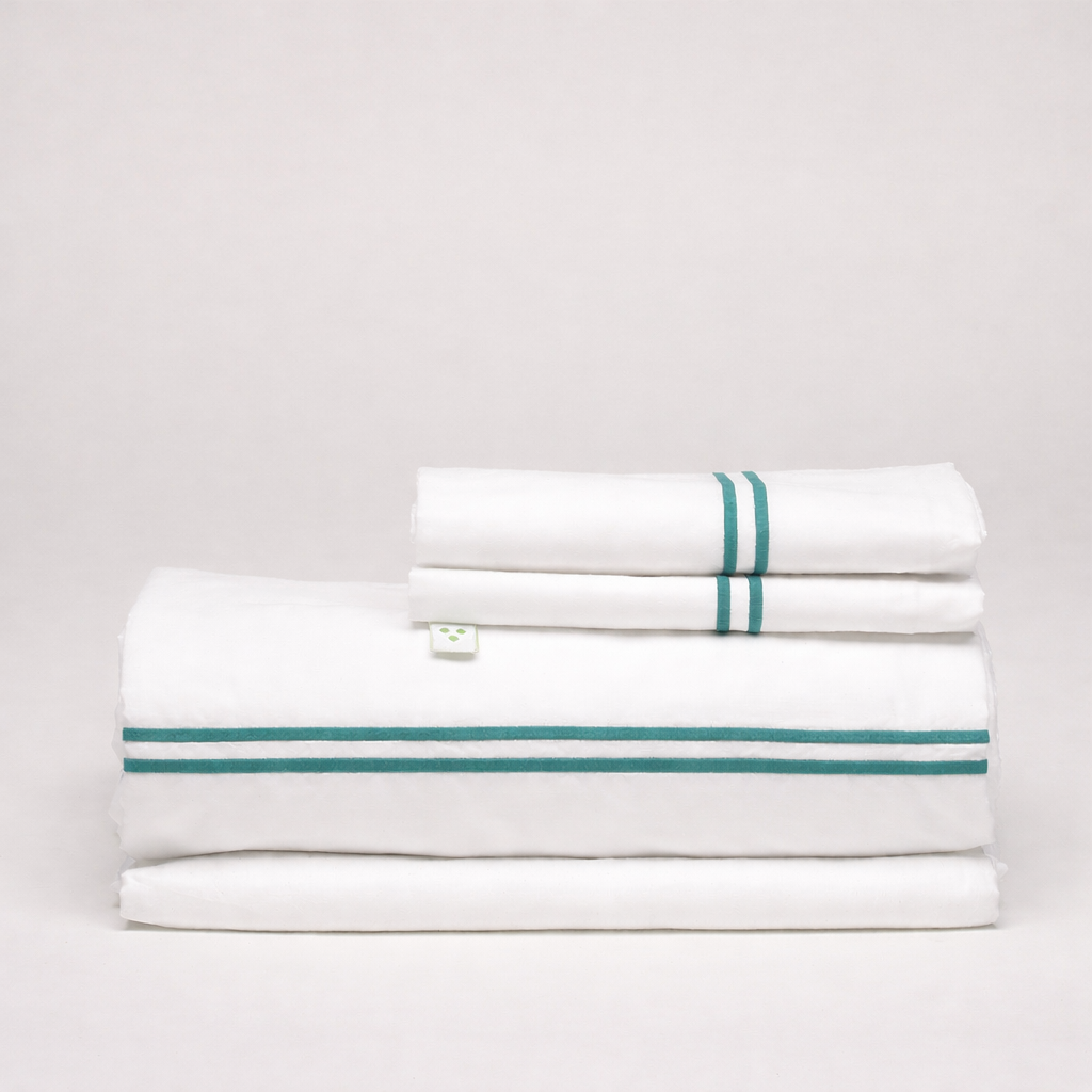 Juego de Sábanas Percal con Festones Bordados