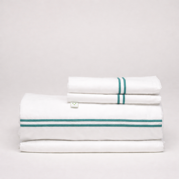 Juego de Sábanas Percal con Festones Bordados