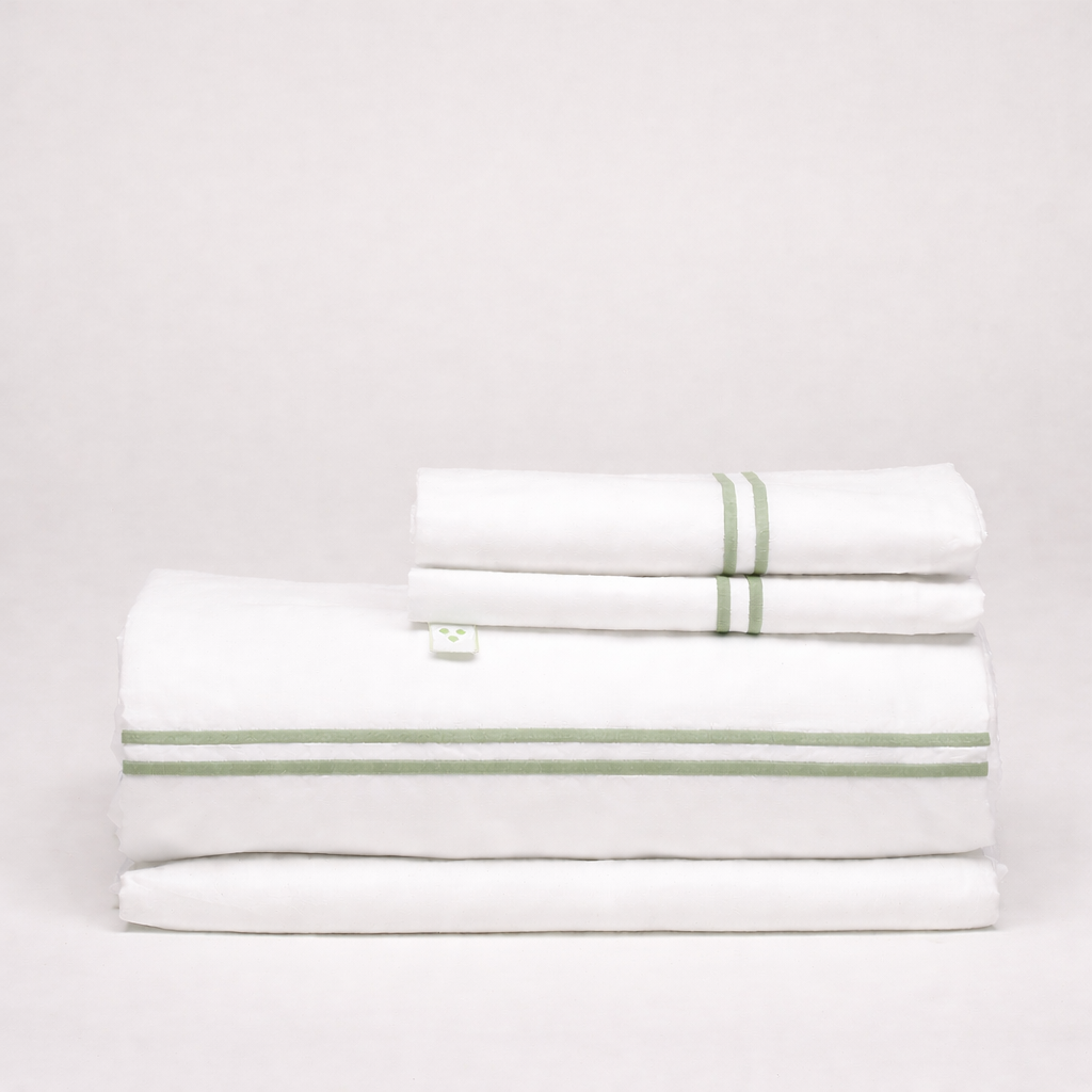 Juego de Sábanas Percal con Festones Bordados