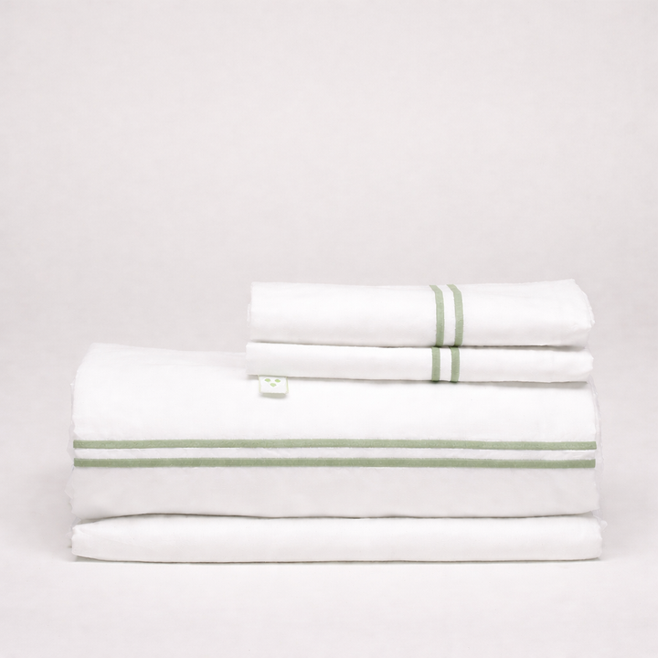 Juego de Sábanas Percal con Festones Bordados