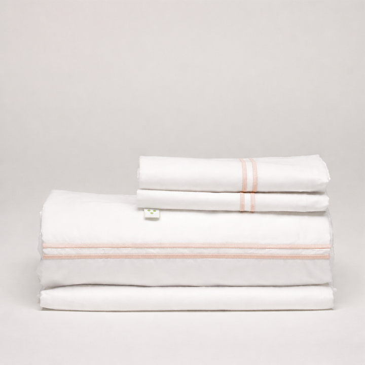 Juego de Sábanas Percal con Festones Bordados