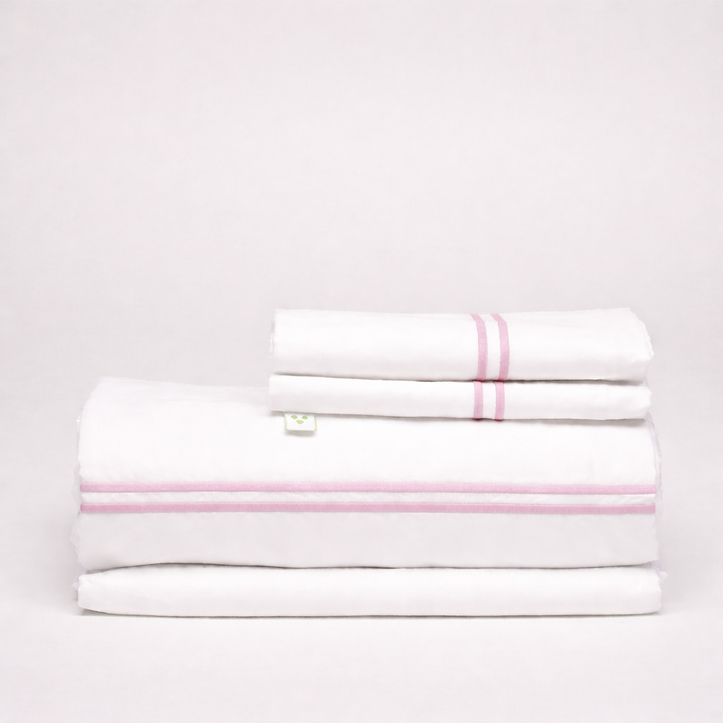 Juego de Sábanas Percal con Festones Bordados