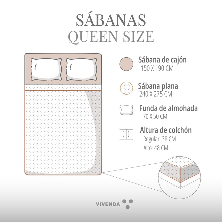Sábanas de Algodón Satín 420h
